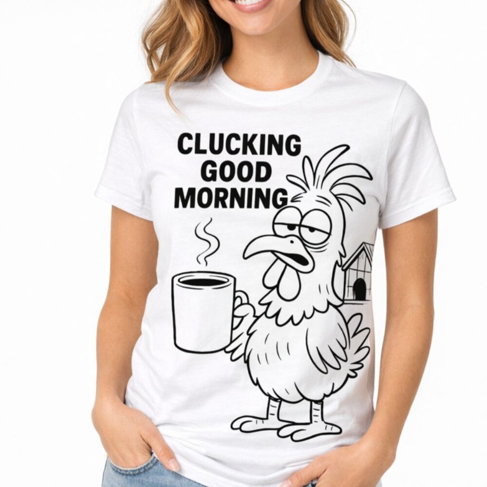 Graphic T-Shirt Funny Chicken Phrase brand new Gildan Soft Style White